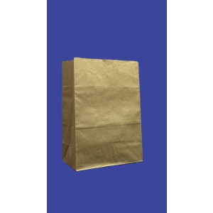 Saco kraft café pequeño fondo cuadrado ancho 22 cms. fuelle 10 cms. alto 32,5 cms. caja   400 un.m.m.