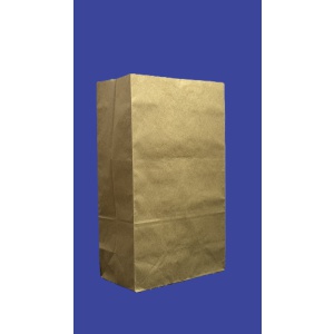 Saco kraft café mediano fondo cuadrado ancho 30 cms.fuelle 12 cms. alto 41 cms. caja 200 un.m.m.