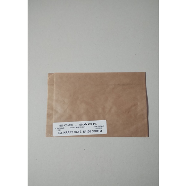 Saco kraft café tipo 100 corto paq.1000 un.m.m.