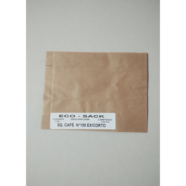 Saco kraft café tipo 100 extra corto paq. 1000 un.m.m.